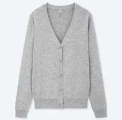 UNIQLO グレー Vネック カーディガン 長袖