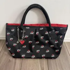 【美品】アニエス・ベー 舟形　ナイロン　ミニトートバッグ　チャーム付き