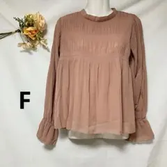 神戸レタス　美品　シャツ　ブラウス　長袖　シアー　上品　Fサイズ