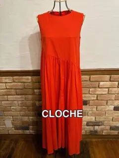 新品未使用 CLOCHE オレンジ ノースリーブ マキシドレス