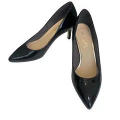 LE TALON ポインテッドトゥ　ブラック　エナメル　パンプス　23.5