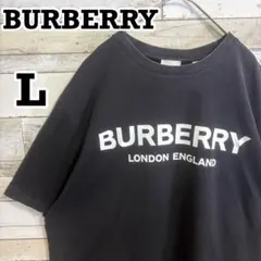 人気デザイン】バーバリー☆ビッグロゴ☆Lサイズ相当☆半袖Tシャツ☆黒 