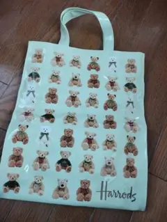 Harrodsテディベア柄ロゴ入ラミネート加工バック未使用