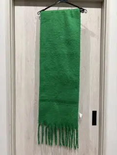 グリーン　無地　マフラー