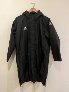 adidas フード付き黒ベンチコート