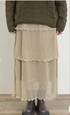 SM2 ラメプリーツ ティアードスカート