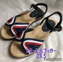 タグ付き新品✨トミーヒルフィガー☆トリコロールエスパドリーユフラットサンダルのサムネイル