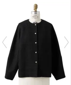 新品未使用　ドゥロワーツイードノーカラージャケットblamink