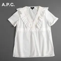 A.P.C. 　Vカットネック フリルトップ ボックスシャツのサムネイル