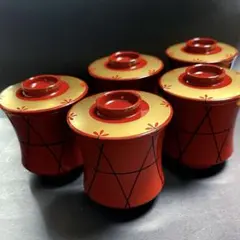 茶道具 輪島塗　蒔絵　箸洗 五客 内黒 小吸物椀 和食器 茶道具 輪島塗 蒔絵 箸洗 五客 内黒 小吸物椀 和食器 - メルカリ
