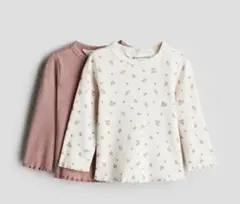 H&M コットンリブトップス 2枚セット