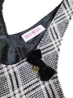 あったか メゾピアノ 130 ジャンパースカート チェック ワンピース