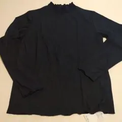 Samantha Mos2 ブラック フリルネック 長袖トップス