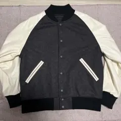 グレーとクリームのラグランジャンパー