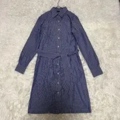 美品 ブルックスブラザーズ シャツワンピース ベルト付き コットン ロング 4