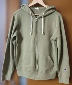 Champion ジップアップパーカー Lサイズ オリーブグリーン