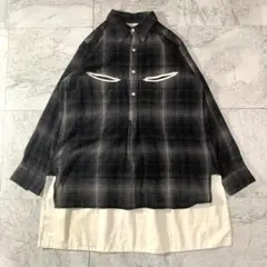 12AW sasquatchfabrix シャツ 長袖 チェックシャツ 変形のサムネイル