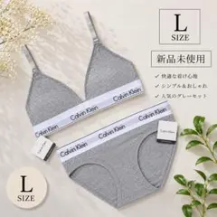 ［新品✨］Calvin Klein ブラジャー ショーツ セット グレー L