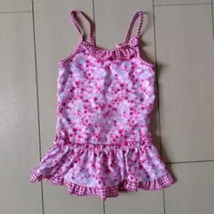 女の子用水着 ピンク 花柄 フリル 110