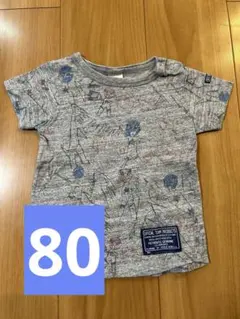 ベビー キッズ Tシャツ グレー 手書きの戦隊ヒーロー風 半袖 80cmのサムネイル