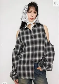 LAGUA GEM チェック柄 長袖シャツ FREEサイズのサムネイル
