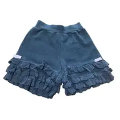 スカラー　フリル付きブラックショートパンツ　110cm 女の子　フリフリ