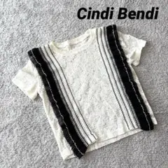 【Cindi Bendi】半袖カットソー ブラウス 白黒 透け感 薄手 大人女子