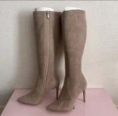 新品未使用　DIANA ロングブーツ　スウェード　ダークベージュ　シルキー