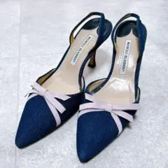 MANOLO BLAHNIK Maysli スエードスリングバックパンプス - メルカリ