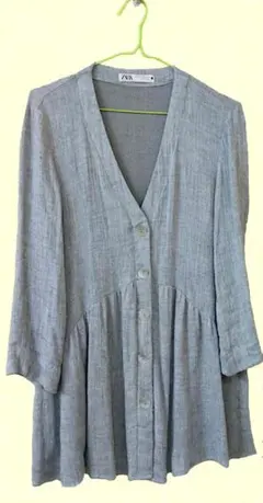 ZARA★おしゃれなデザインのオーバーブラウス☆グレー