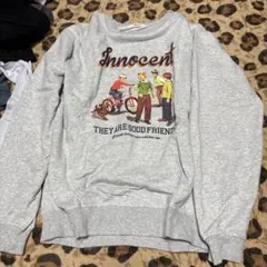 WEGO Innocent プリント スウェット グレー