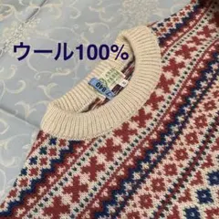상태매우좋음 ノルディック柄セーター ARIS FARM 北欧 ウール100%