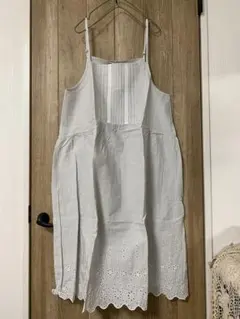 ありす様専用★新品★サマンサモスモス★裾スカラップ刺繍ペチワンピース★グレー