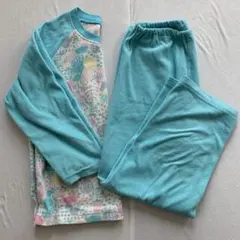 水色動物柄フリースパジャマセット　130