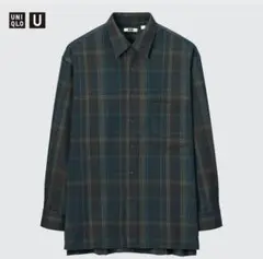 ユニクロU フランネルオーバーサイズチェックシャツ　Lサイズ