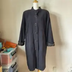 レリアン 裏地レオパード柄 フェイクスエード ロングコート 大きいサイズ