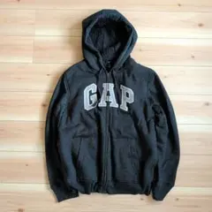Y2K OLD GAP ギャップ 裏ボア ジップ パーカー ロゴ L グレー