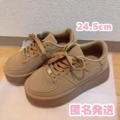 【LOVE HUNTER】厚底スニーカー ブラウン 24.5cm 美品 匿名発送