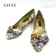 GUCCI グッチ フローラ パンプス 花柄 リボン ローヒール 35 22cmのサムネイル