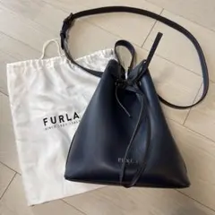 FURLA フルラ 巾着 ショルダーバッグ コスタンザ　紺色