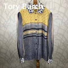 トリーバーチ　Tory Burch 長袖ブラウス マルチパターン 総柄　シルク