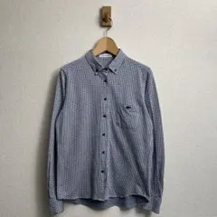 LACOSTE ラコステ ギンガムチェック シャツ ネイビー 34 レディース