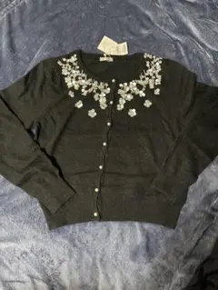 LestRose 兎毛30%黒カーディガンM