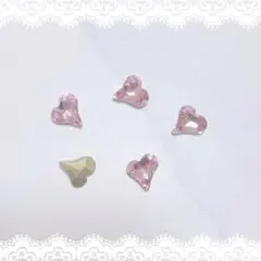 ハート クリスタル ピンク ネイルパーツ 5個