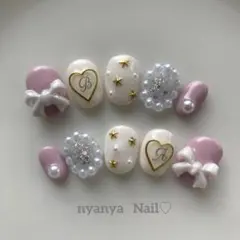 お色変更＆サイズ変更無料♪ ベリーショート　くすみピンクのキラキラ星ネイル♡