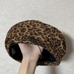 ベレー帽　レオパード