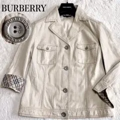 希少カラー BURBERRY バーバリー ノバチェック銀ボタン デニムジャケット