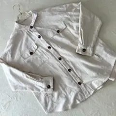 NICE CLAUP ナイスクラップ　シャツ　コットン　麻　長袖　ベージュ