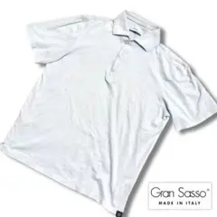 【美品希少✨】グランサッソ 半袖ポロシャツ XLサイズ 50 スカイブルー 夏物のサムネイル