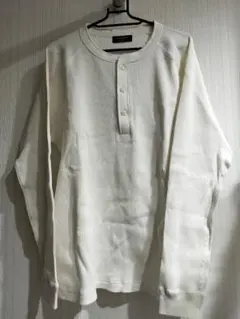 BACK NUMBER ヘンリーネック長袖カットソー　防臭ワッフル　ロンT